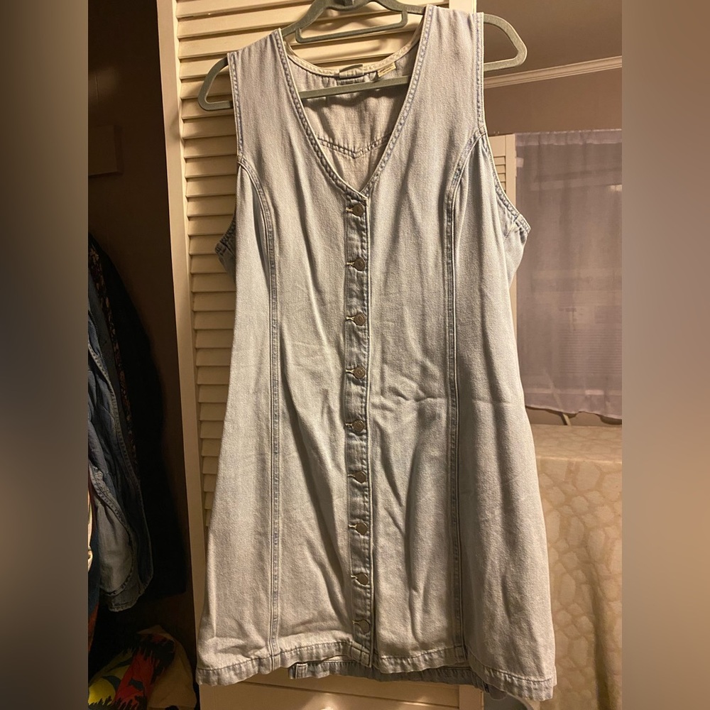 Light Blue Denim Sleeveless Dress